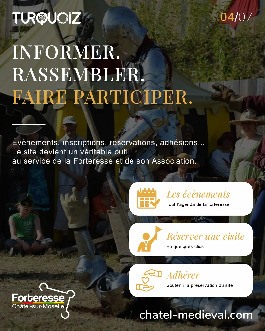 Carrousel Châtel-sur-Moselle, slide 4 : Informer, rassembler, faire participer : événements, réservations, adhésions